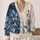 Blue Botanical Blooms For Cozy Autumn Layering And Relaxed Women’s Everyday Style All-over Print Knitted Cardigan - 2