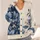 Blue Botanical Blooms For Cozy Autumn Layering And Relaxed Women’s Everyday Style All-over Print Knitted Cardigan - 4