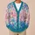 Turquoise Floral Watercolor Blooms for Relaxed Weekend Layering and Bohemian Style All-over Print Knitted Cardigan - 6