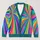 Rainbow Radiant Stripes For Colorful Everyday Layering, Travel, And Weekend Style All-over Print Knitted Cardigan - 1