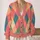 Colorful Argyle Diamond Look for Weekend Layering and Preppy Casual Outfits Women All-over Print Knitted Cardigan - 2