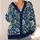 Navy Paisley Floral Boho Style For Everyday Office Travel And Seasonal Layering Wear All-over Print Knitted Cardigan - 4