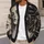 Abstract Face Motif for Everyday Streetwear Layering and Modern Men’s Style All-over Print Knitted Cardigan - 5