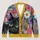 Black Cat Floral Bloom Eye Motif for Colorful Everyday Layering and Relaxed Casual Style All-over Print Knitted Cardigan - 1