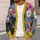 Black Cat Floral Bloom Eye Motif for Colorful Everyday Layering and Relaxed Casual Style All-over Print Knitted Cardigan - 5