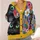 Black Cat Floral Bloom Eye Motif for Colorful Everyday Layering and Relaxed Casual Style All-over Print Knitted Cardigan - 4