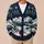 Snowy Red-Coat Walker and Dog Winter Scene for Cozy Casual Holiday Layering Outdoors All-over Print Knitted Cardigan - 6