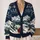 Snowy Red-Coat Walker and Dog Winter Scene for Cozy Casual Holiday Layering Outdoors All-over Print Knitted Cardigan - 2