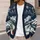 Snowy Red-Coat Walker and Dog Winter Scene for Cozy Casual Holiday Layering Outdoors All-over Print Knitted Cardigan - 5