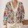 Folk Heart Motif With Floral Accents For Romantic Everyday Layering And Boho Style All-over Print Knitted Cardigan - 2