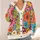 Colorful Vintage Floral Garden Motifs for Relaxed Everyday Layering and Weekend Style All-over Print Knitted Cardigan - 4