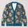 Cream Daisy And Olive Vine Floral Blue Casual Layering Style For Women, Autumn Everyday All-over Print Knitted Cardigan - 1