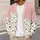 Dusty Pink Cream Polka Dot Color Block for Casual Autumn Layering Women’s Everyday Style All-over Print Knitted Cardigan - 5