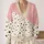 Dusty Pink Cream Polka Dot Color Block for Casual Autumn Layering Women’s Everyday Style All-over Print Knitted Cardigan - 2