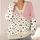 Dusty Pink Cream Polka Dot Color Block for Casual Autumn Layering Women’s Everyday Style All-over Print Knitted Cardigan - 4