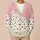 Dusty Pink Cream Polka Dot Color Block for Casual Autumn Layering Women’s Everyday Style All-over Print Knitted Cardigan - 6