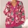 Pink Santa Claus Christmas Holiday Style for Festive Winter Layering and Gift Giving All-over Print Knitted Cardigan - 4