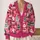 Pink Santa Claus Christmas Holiday Style for Festive Winter Layering and Gift Giving All-over Print Knitted Cardigan - 2