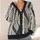 Ivory Navy Interlaced Geometry for Casual Layering and Everyday Women's Wardrobe Appeal All-over Print Knitted Cardigan - 4