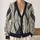Ivory Navy Interlaced Geometry for Casual Layering and Everyday Women's Wardrobe Appeal All-over Print Knitted Cardigan - 2