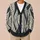 Ivory Navy Interlaced Geometry for Casual Layering and Everyday Women's Wardrobe Appeal All-over Print Knitted Cardigan - 6