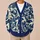 Navy Koi Fish Waves for Relaxed Fall Layering, Japanese Style for Women All-over Print Knitted Cardigan - 6