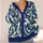 Navy Koi Fish Waves for Relaxed Fall Layering, Japanese Style for Women All-over Print Knitted Cardigan - 4