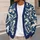 Navy Koi Fish Waves for Relaxed Fall Layering, Japanese Style for Women All-over Print Knitted Cardigan - 5