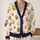 Colorful Cat Paw Motifs for Cozy Campus Layers and Pet-Friendly Weekend Outfits All-over Print Knitted Cardigan - 2