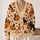 Pumpkin Cat Halloween Motif for Cozy Autumn Layering, Women's Seasonal Style Gift All-over Print Knitted Cardigan - 2