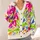 Neon Floral Graffiti Street Art for Autumn Layering, Vibrant Y2K Women’s Style All-over Print Knitted Cardigan - 4
