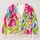 Neon Floral Graffiti Street Art for Autumn Layering, Vibrant Y2K Women’s Style All-over Print Knitted Cardigan - 1