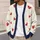 Red Heart Motifs On Cream Ground For Romantic Spring Layering, Campus Days, And Travel All-over Print Knitted Cardigan - 5
