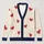 Red Heart Motifs On Cream Ground For Romantic Spring Layering, Campus Days, And Travel All-over Print Knitted Cardigan - 1