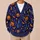 Halloween Pumpkins and Bats for Festive Autumn Evenings Women's Seasonal Style Look All-over Print Knitted Cardigan - 6