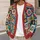 Colorful Bohemian Floral Squares For Fall Layering And Relaxed Everyday Style Wear All-over Print Knitted Cardigan - 5
