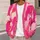 Pink Cream Abstract Cloud Style for Cozy Fall Layering, Youthful Women's Wardrobe All-over Print Knitted Cardigan - 5