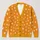 White Heart Motif Orange Autumn Layering Style for Valentine's Day and Everyday Wear All-over Print Knitted Cardigan - 1