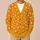White Heart Motif Orange Autumn Layering Style for Valentine's Day and Everyday Wear All-over Print Knitted Cardigan - 6