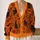 Black Cat Autumn Foliage for Cozy Fall Layering, Playful Halloween Gift Idea for Her All-over Print Knitted Cardigan - 2