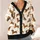 Dachshund Celebration Motif for Cozy Autumn Layering, Playful Style for Dog Lovers All-over Print Knitted Cardigan - 4