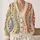 Pastel Heart Wavy Stripe Motif For Casual Autumn Layering And Youthful Everyday Style All-over Print Knitted Cardigan - 2