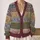 Floral Band Color Blocks for Relaxed Weekend Layering and Everyday Bohemian Style All-over Print Knitted Cardigan - 2