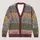 Floral Band Color Blocks for Relaxed Weekend Layering and Everyday Bohemian Style All-over Print Knitted Cardigan - 1