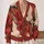 Coral Crane Motif Layering Piece for Autumn Outings and Relaxed Everyday Wardrobes All-over Print Knitted Cardigan - 2