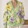 Lavender Yellow Green Abstract Blooms For Casual Spring Weekend Layering For Women All-over Print Knitted Cardigan - 2