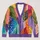Rainbow Patchwork Sunburst Colors for Creative Everyday Layering and Weekend Style All-over Print Knitted Cardigan - 1