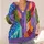 Rainbow Patchwork Sunburst Colors for Creative Everyday Layering and Weekend Style All-over Print Knitted Cardigan - 4