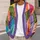 Rainbow Patchwork Sunburst Colors for Creative Everyday Layering and Weekend Style All-over Print Knitted Cardigan - 5