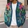 Turquoise Wildflower Bouquet for Spring Layering, Garden Days, and Everyday Style All-over Print Knitted Cardigan - 5